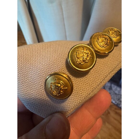 Vintage Chaps by Ralph Lauren Men’s Blazer – Beige with Gold Nautical Buttons - Picture 10 of 10